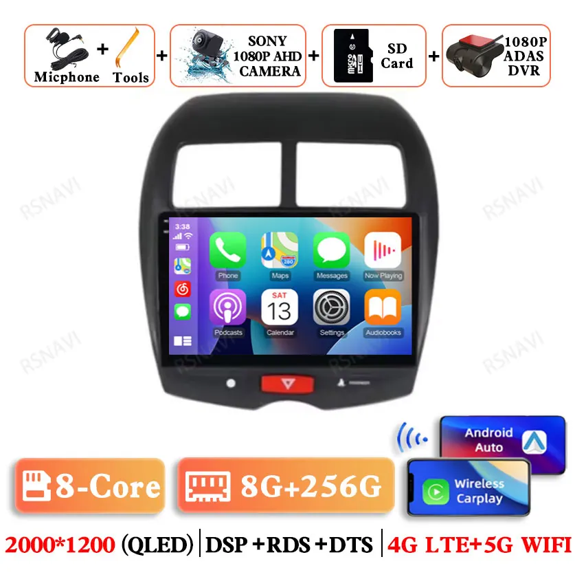 Android 15 Voor Mitsubishi ASX 1 2010 2011 2012-2016 Navigatie Autoradio BT DSP Viedo Speler 5G WIFI Head Unit Stereo Multimedia