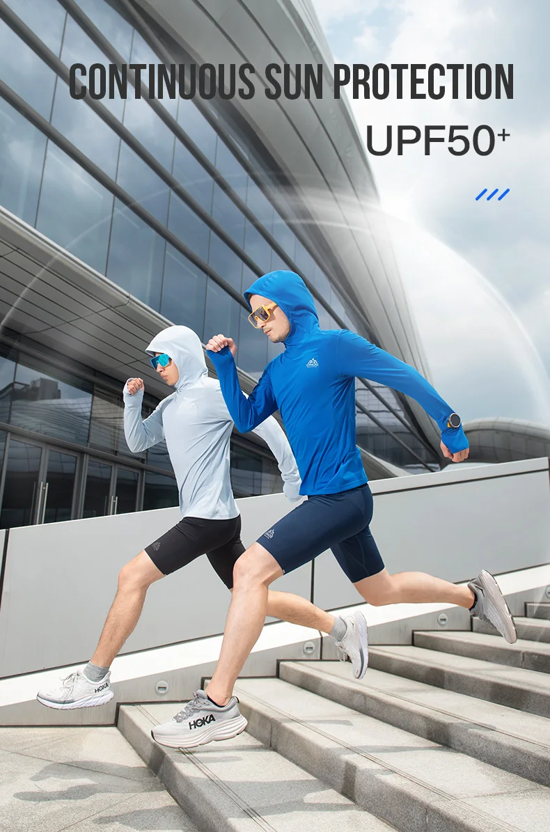 AONIJIE FM5171 Men Quick Drying Sport Long Sleeves with Hood Male Breathable Hooded Long Shirt Sun Protection Tees For Running