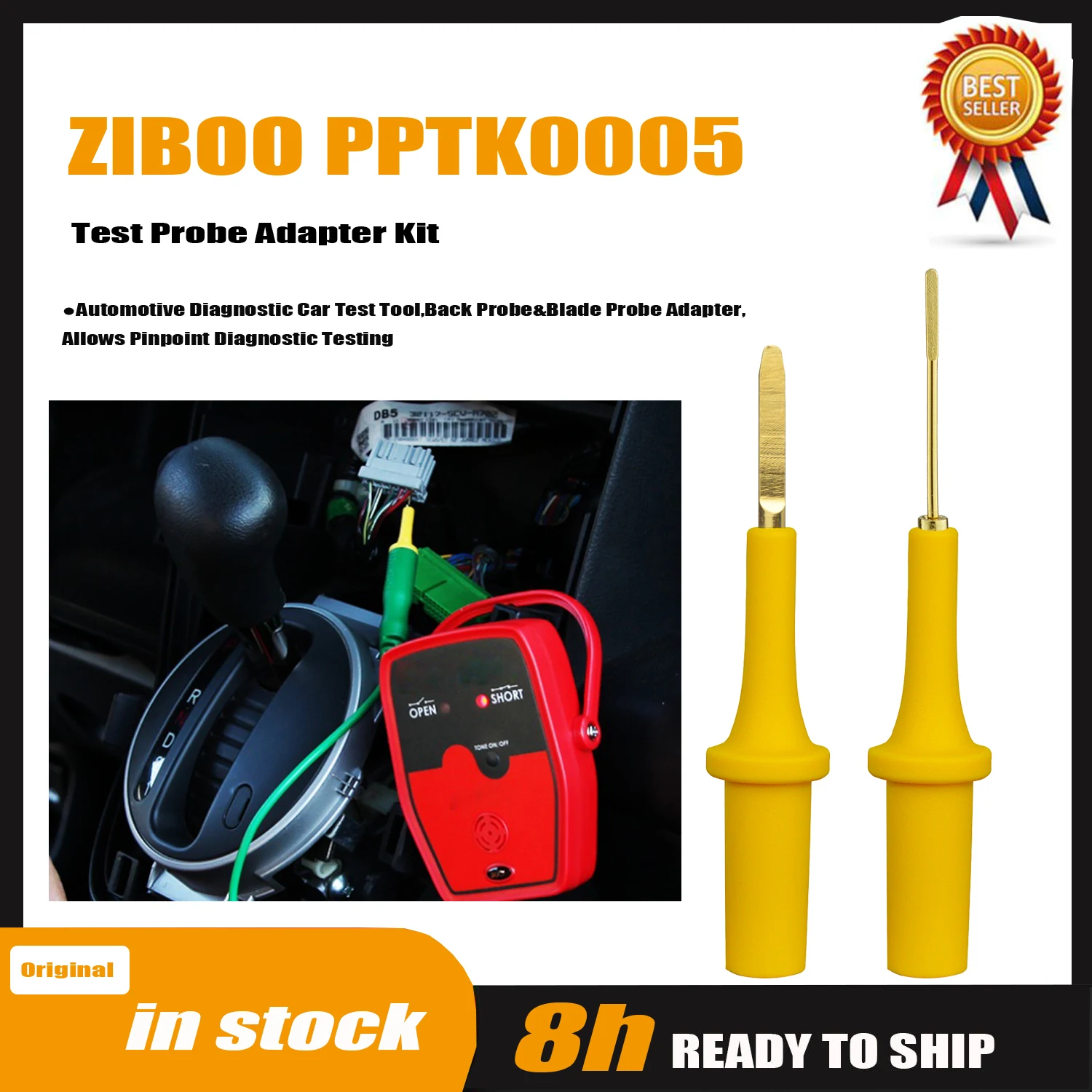 ZIBOO PPTK0005 Test Probe Adapter Kit, Automotive Diagnostic Car Test Tool,Back Probe&Blade Probe Adapter.