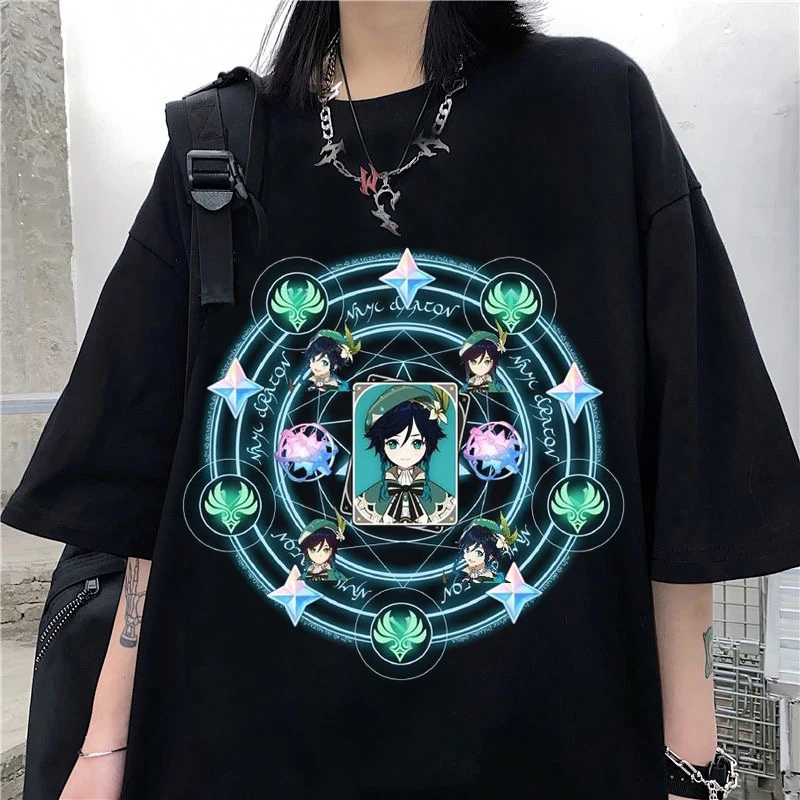 

Genshin impact Women T-shirts Graphic Short Sleeve T Shirt Female Summer Harajuku Fashion Woman Blouses 2022 y2k Clothes Tops