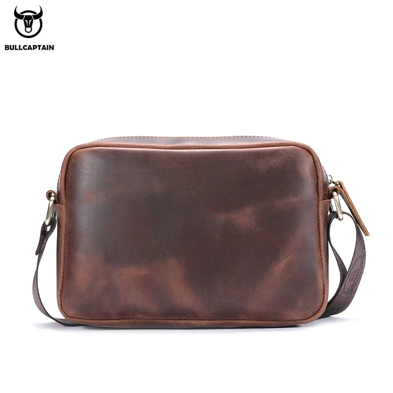 Crazy Horse Leather Men\'s Fashion Bag New Large-capacity Single Shoulder Cross-body bags With Casual Mens bag bolso de hombro 가방