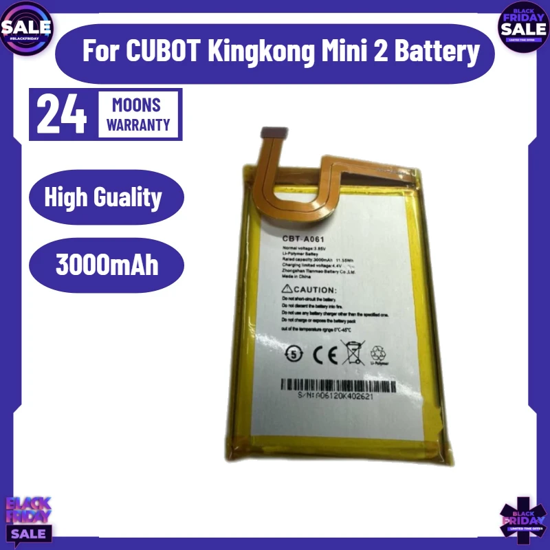 

New 3000mAh CBT-A061 Battery Production Date Replacement for CUBOT Kingkong Mini 2 Battery