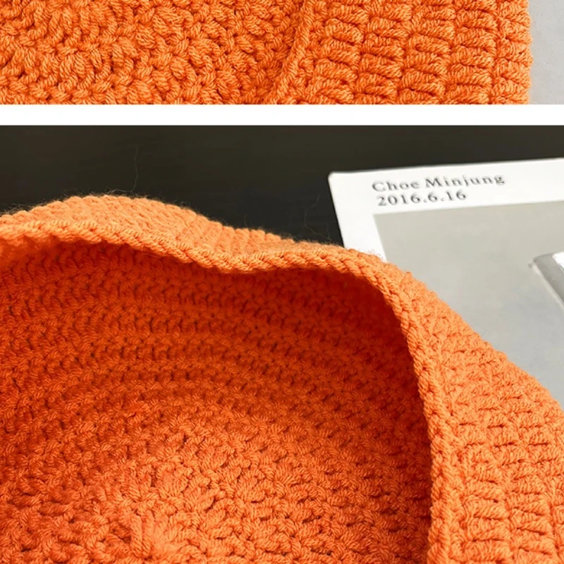 Японские нишевые мультяшные вязаные вручную куполообразные береты, весенне-осенние универсальные теплые вязаные шапки художника для женщин