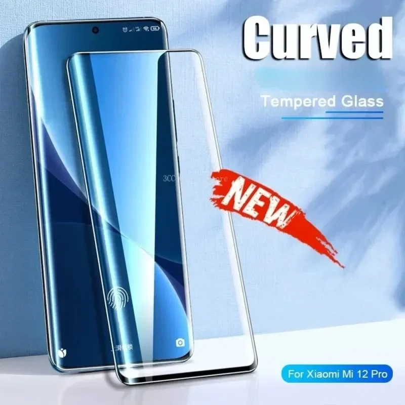 

2Pcs Full Cover Curved Tempered Glass For Xiaomi Mi 13 12 11 Pro 12S Ultra 12X Note 10 Lite Screen Protector Film