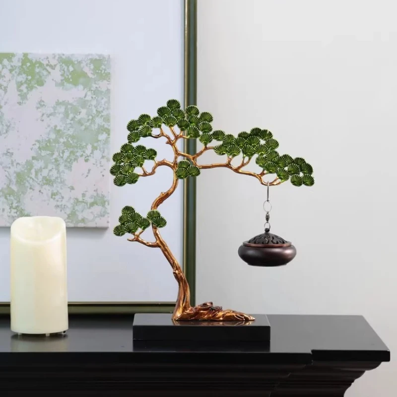 Quemador de Incienso Vertical de Metal, Quemador de Incienso Moderno y Lujoso para Sala de Estar, Diseño Chino, Decoración de Cerámica
