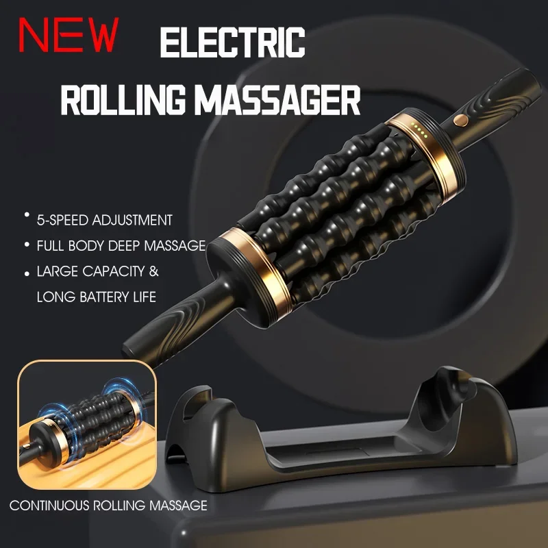 2025 New Arrival Newest Patented Cordless Roller Body Massage Rechargeable Vibrators 360 Rolling Percussive Massager