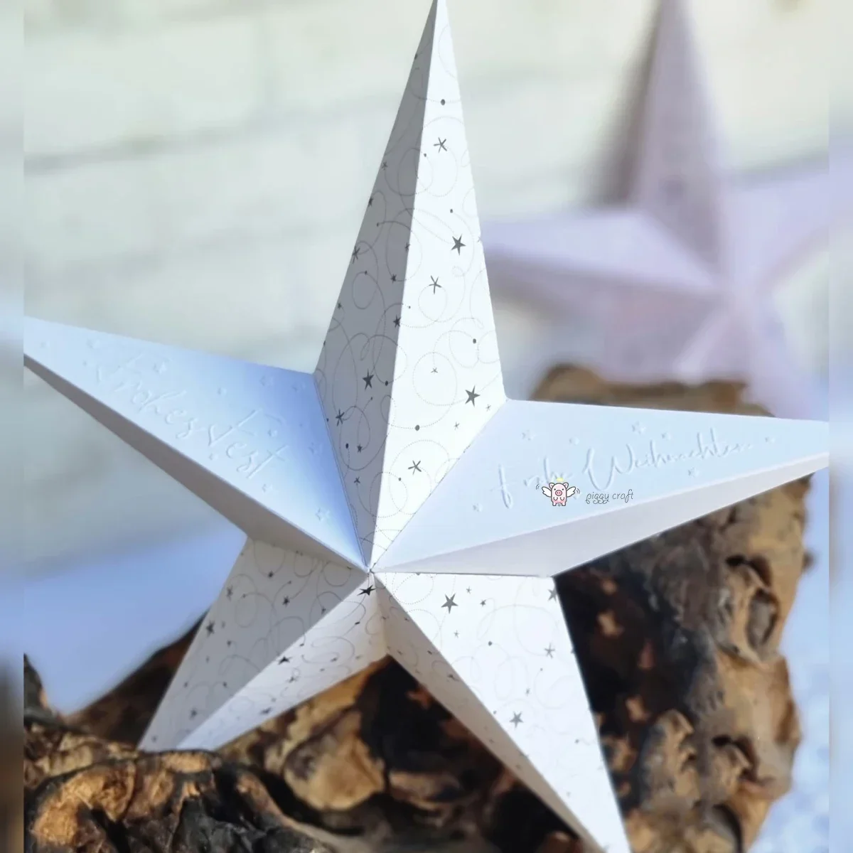 

Piggy Craft metal cutting dies cut die mold 3D folding stars Scrapbook paper craft knife mould blade punch stencils dies