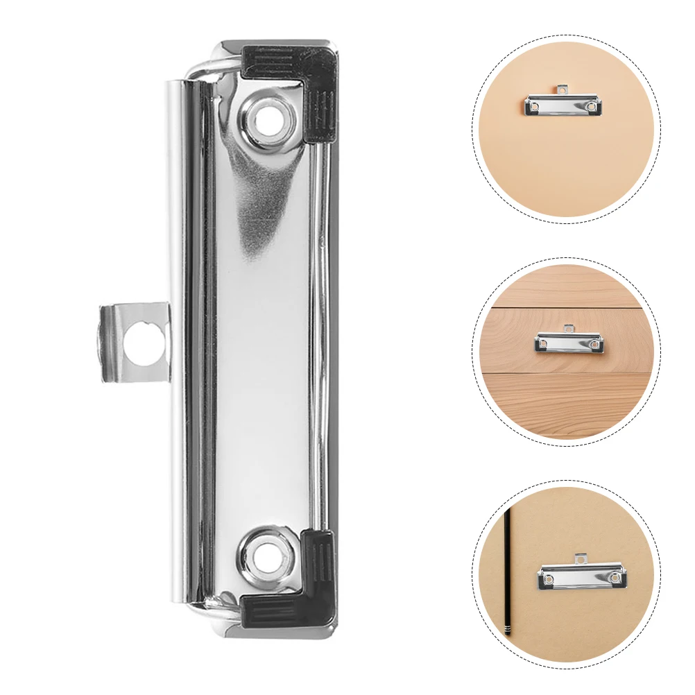 

10pcs Metal Plate Clips with Rubber Feet Clipboard Hardware for Holding Memos Notes Files Low Profile Office Stationery