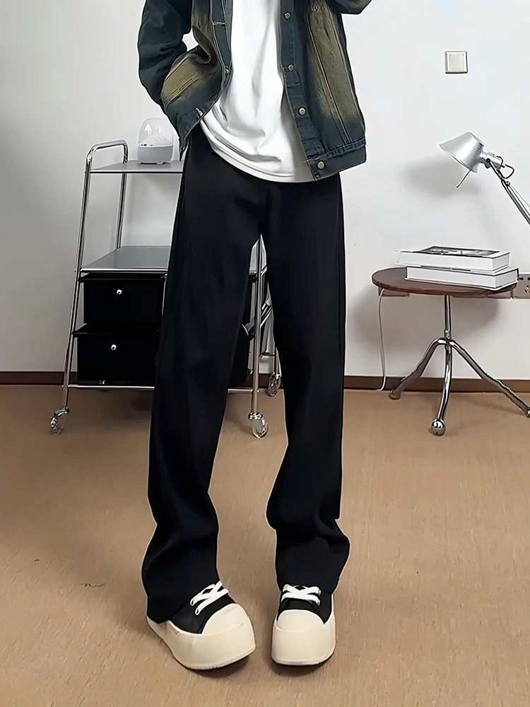 

Мужские джинсы-буткэт с подкладкой из чистого черного флиса, зауженные, с высокой талией, в американском стиле, зимние, модные, молодежные, трендовые