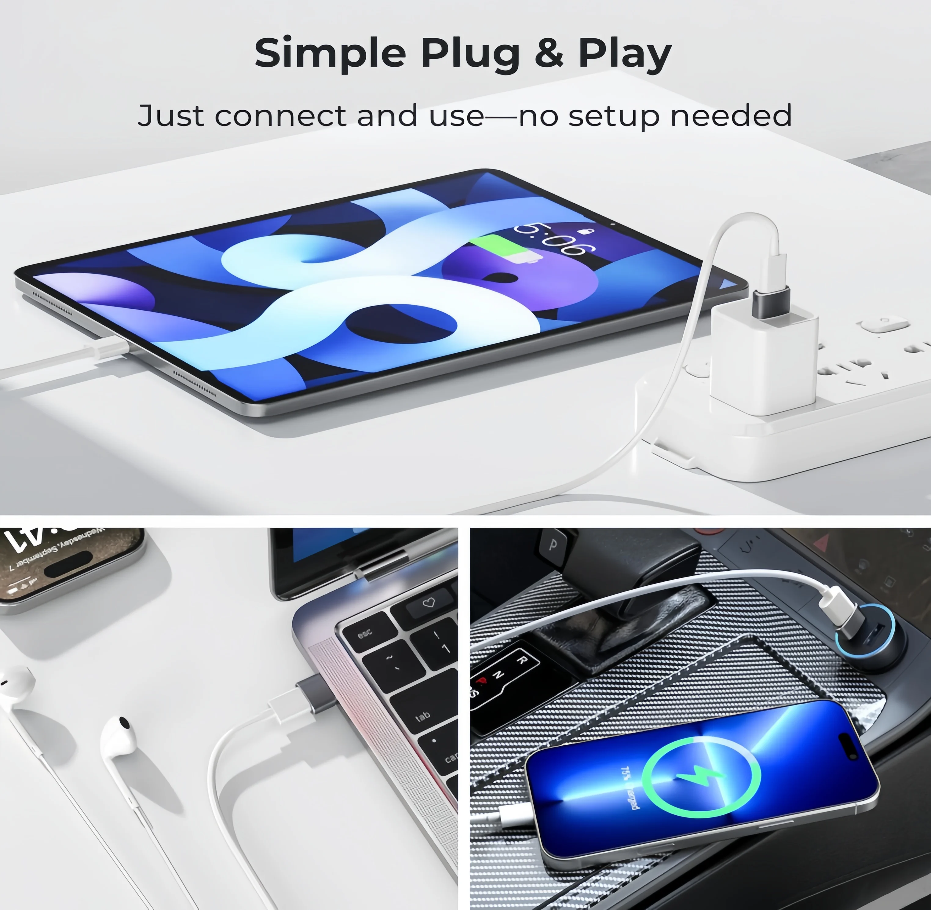 USB zu USB-C Adapter, USBC Buchse zu USB-A Stecker Adapter, Typ-C Konverter Ladegerät – Detail 2