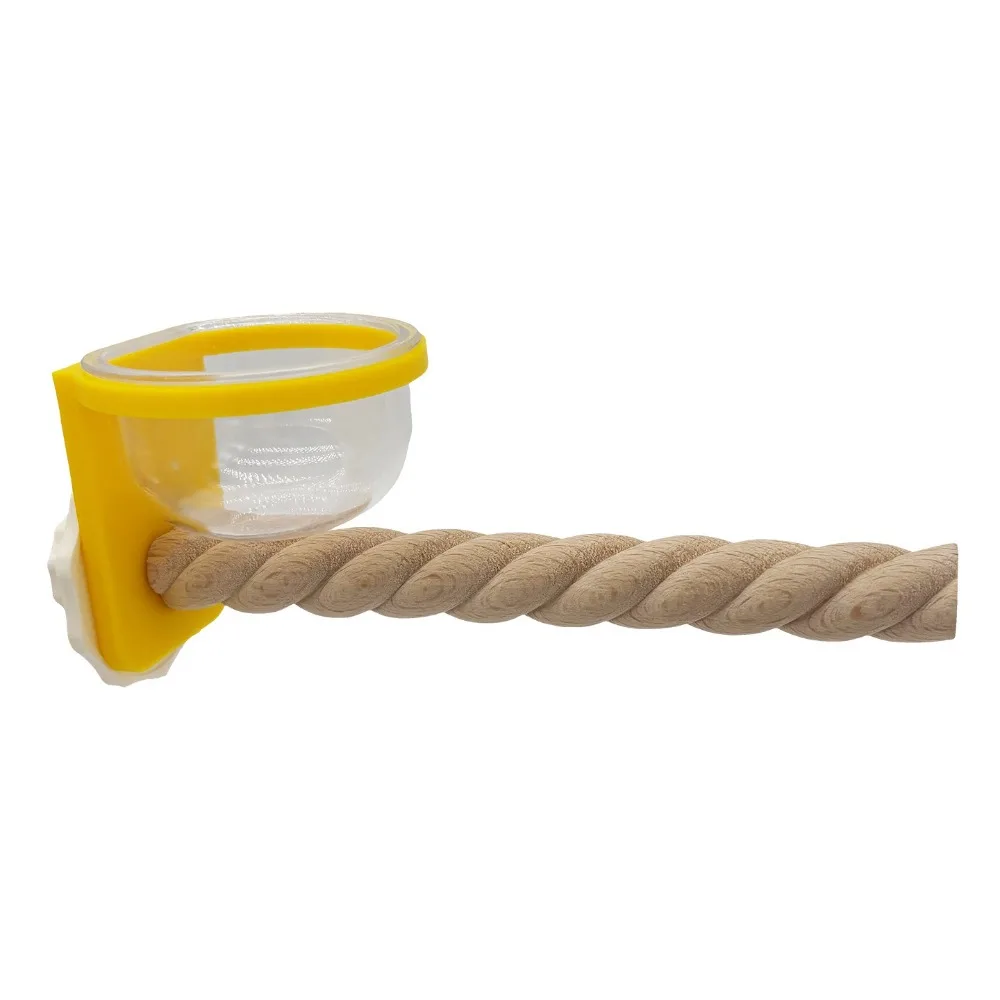 

Wear-resistant Bird Cage Feeder Interactive Paw Grinding Bird Feeding Cup Non-slip Parrot Wood Perch Easy Installation