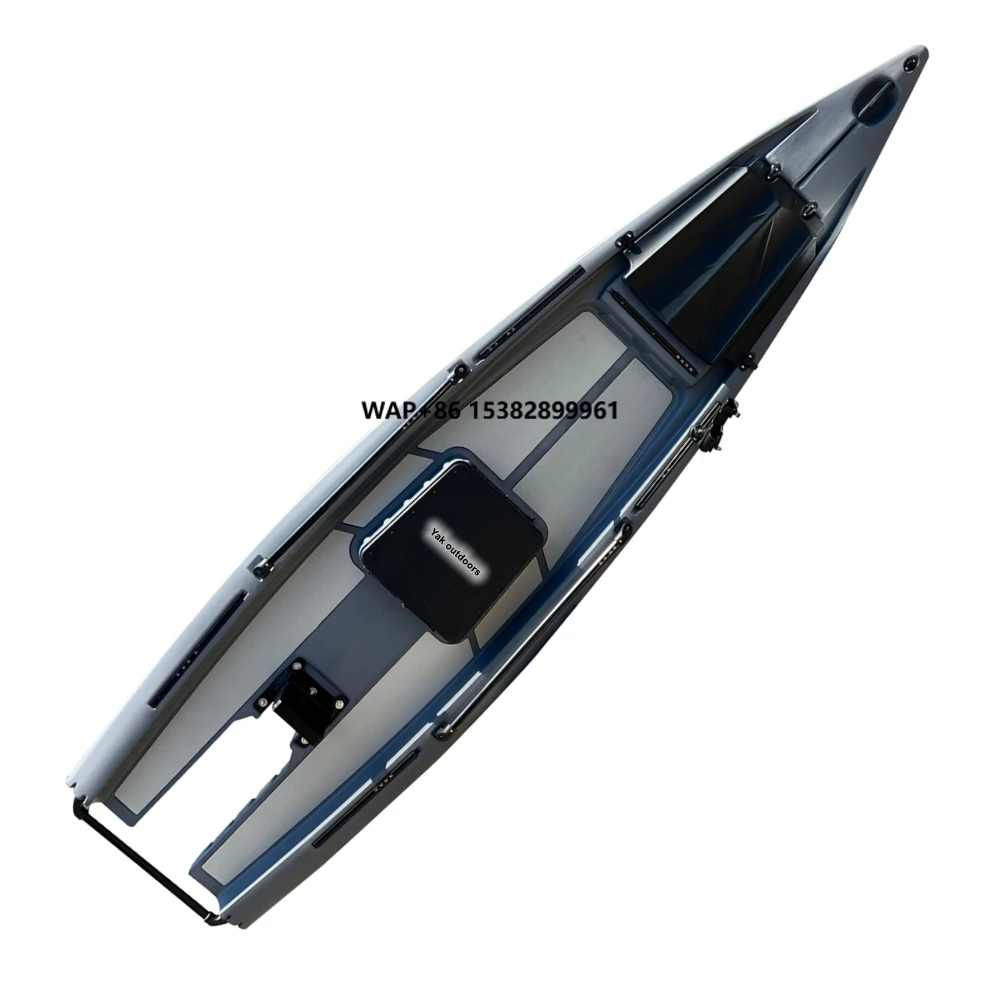 Yak Outdoors 13ft Solo Skiff High Speed Motorized Sea Kayak with Big Storage Maneuverability Performance Design for Surfing