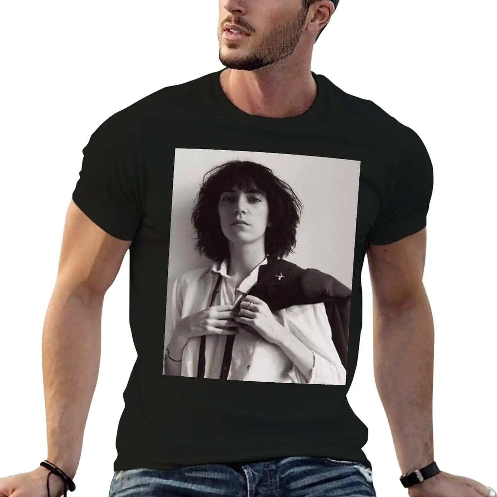 

Patti Smith Horse 1970s T-Shirt t shirt man luxury black cotton t-shirt plain for man package T-Shirt