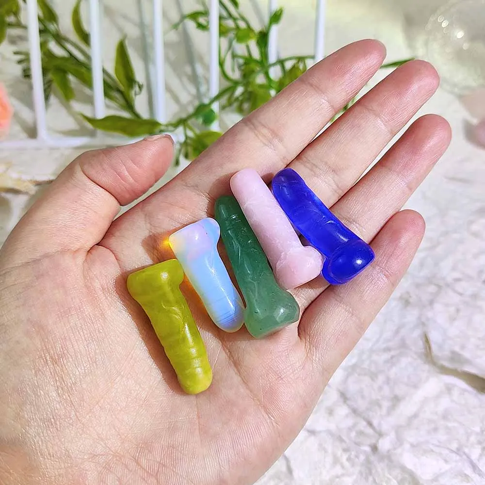 1pc Natural Crystal Genitals Shaped Statue Hand Carved Dding Healing Reiki Home Decor Gemstone Pendant Accessories Gifts