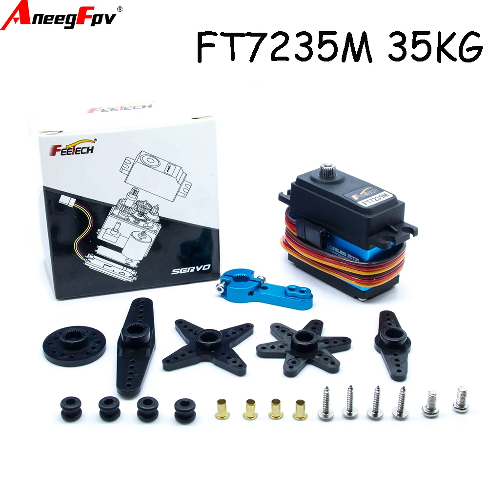Feetech FT7235M 65g 35kg High Torque Aluminium  1/8 & 1/10 RC Car Servo Coreless 7.4V High Volt Middle Case RC Airplane Parts