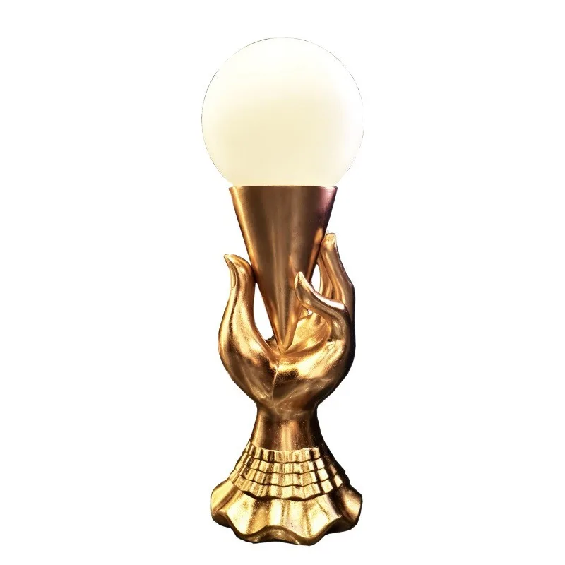 Living room creative illuminated ice cream with raised hand and floor decoration villa light luxury decoration