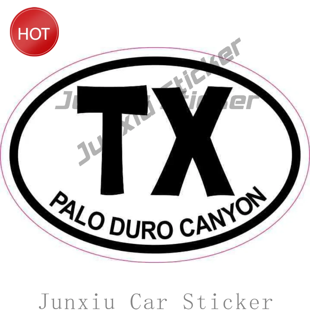 Oval TX Palo Duro Canyon Texas Vinyl Car Sticker Decorative Decal For Bumper Travel Souvenir Decoration Vehicle Accessories