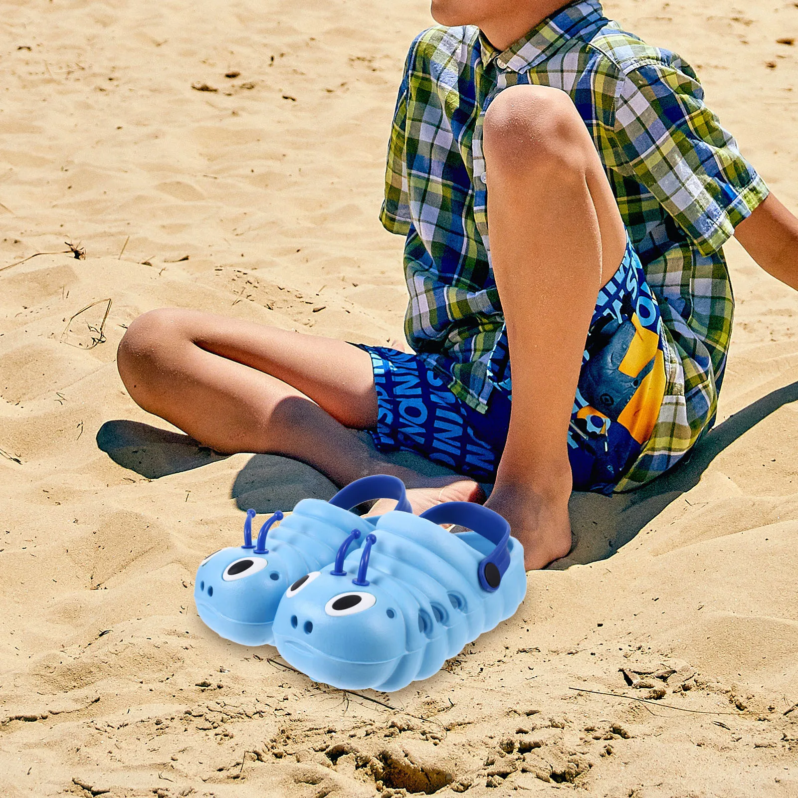 

1 пара нескользящих пляжных тапочек для мальчиков и девочек, синие, размер 26, длина 15,5 см, материал премиум-класса, удобная повседневная школьная вечеринка