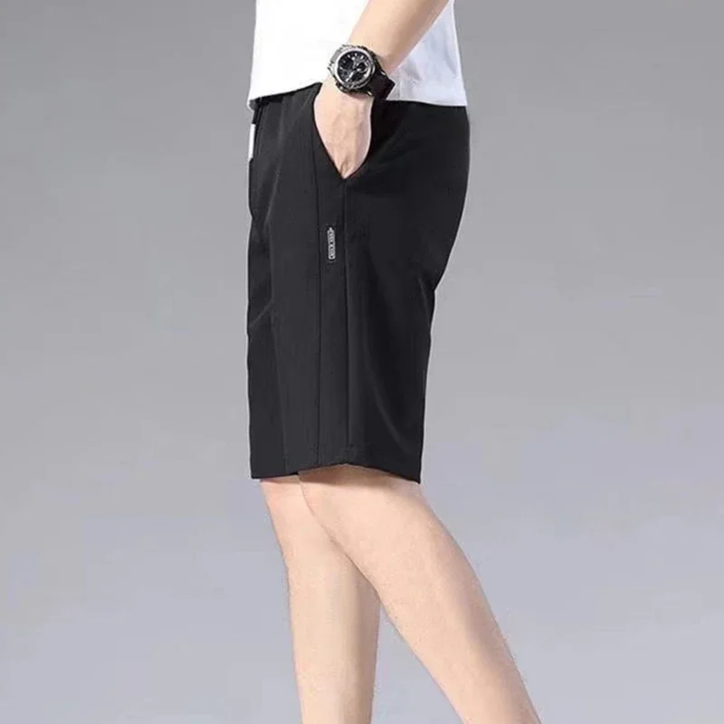 メンズストレートパターンスポーツショーツ,単色,ルーズフィット,伸縮性ウエスト,引きひも,カジュアル,夏用