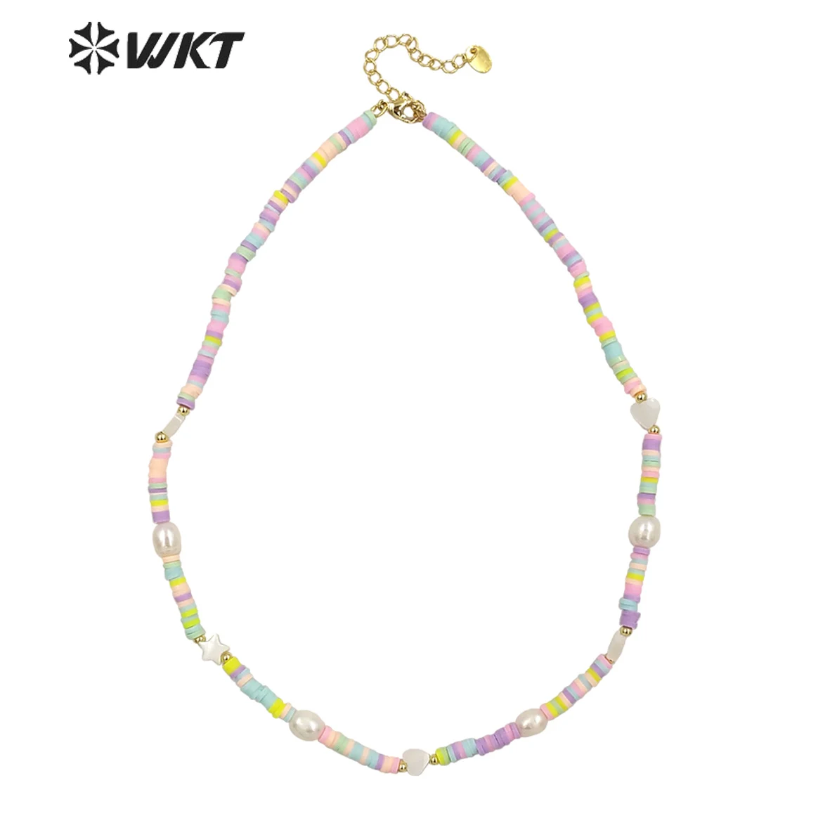 

WT-JN202 Amazing Rainbow Pearl Beads Necklace Women Handmade Strand Elegant Office Style ACC For Vacation Wearing