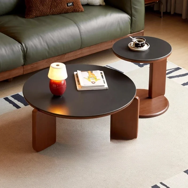 

Solid wood medieval round coffee table