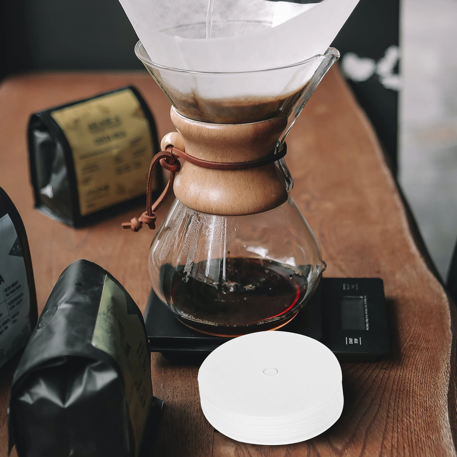 

100pcs Filters Round Cone Portable Espresso Disposable Single Use Fine Coffee Round Paper Filters Smooth Kitchen