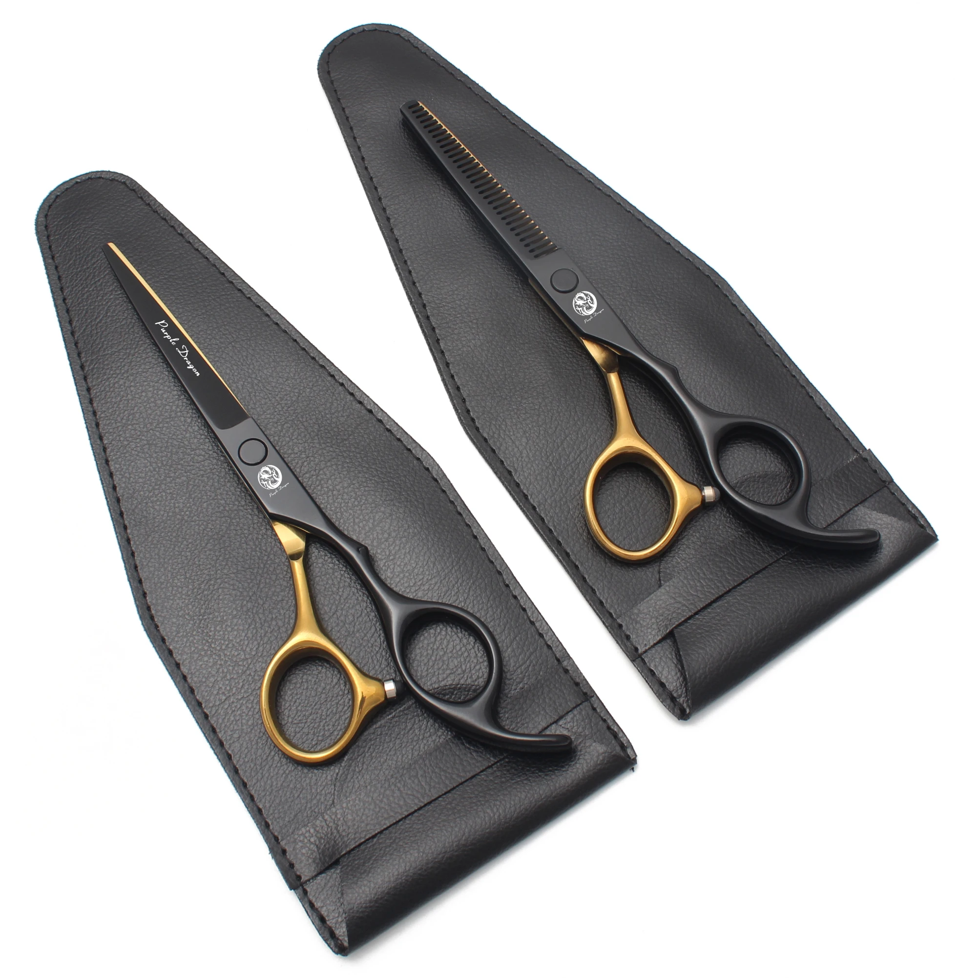 2 Pcs Hair Scissors 440C Stainless Steel Straight Thinning Shears Cutting Barber Salon Home Sharp Blades Ergonomic Handle Z888