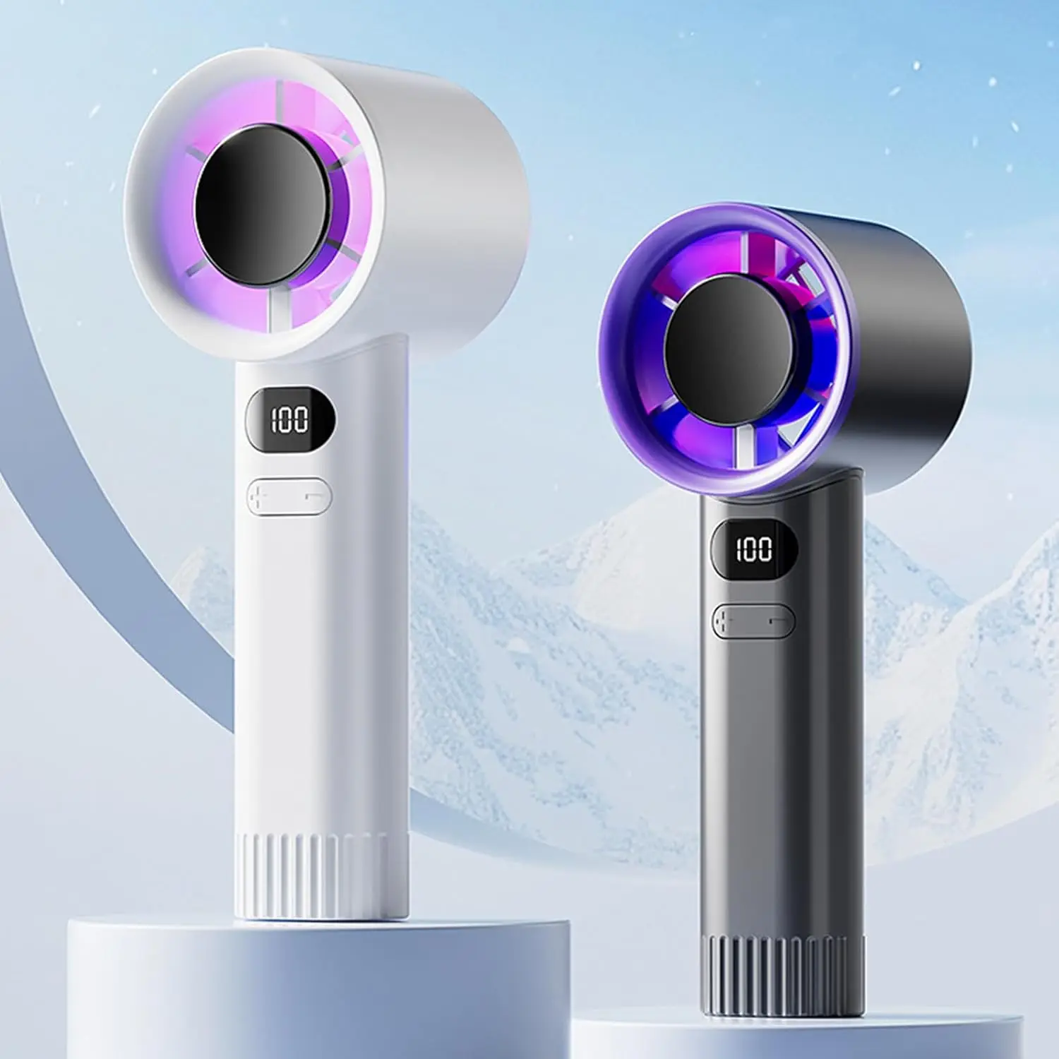 휴대용 휴대용 팬-100 속도 조절 가능한 냉각 충전식 팬 여행용 디지털 디스플레이가 있는 조절 가능한 터보