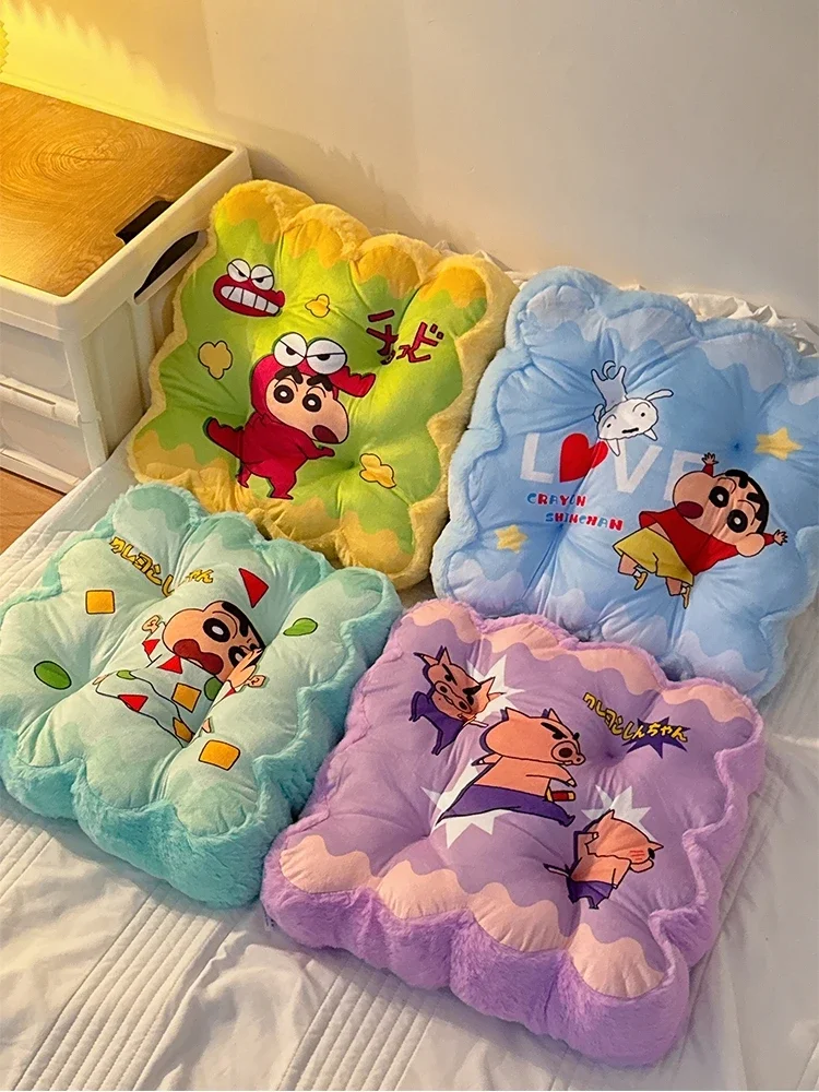 Gruby Poduszka na Siedzenie Crayon Shin Chan, Pluszowa Podkładka na Krzesło z Motywem Anime, Wygodna Miękka Dekoracja Domu, Poduszka na Krzesło dla Dziewczynki
