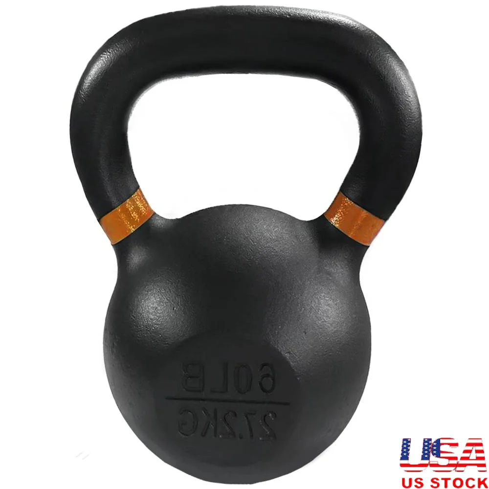 Kettlebell de hierro fundido de 60 libras, peso fuerte, entrenamiento físico, gimnasio en casa, ejercicio, agarre duradero, entrenamiento de cuerpo completo