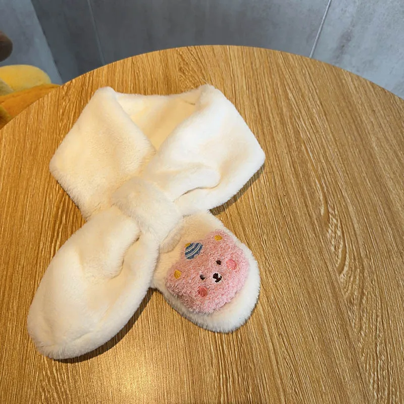 

Cute Cartoon Baby Scarf Children Winter Warm Plush Neckerchiefs Animals Doll Kids Cross Neck Covers Boy Girl Fur Collar 75x10cm