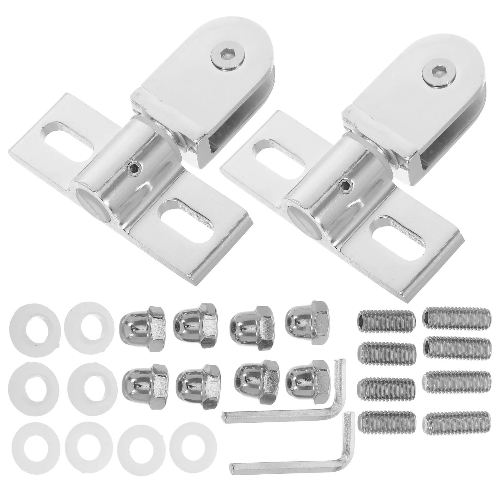 

2Set Short Back Plate Hinges for Frameless Glass Shower Doors Smooth Operation Stylish Design Shower Door Replacement Parts