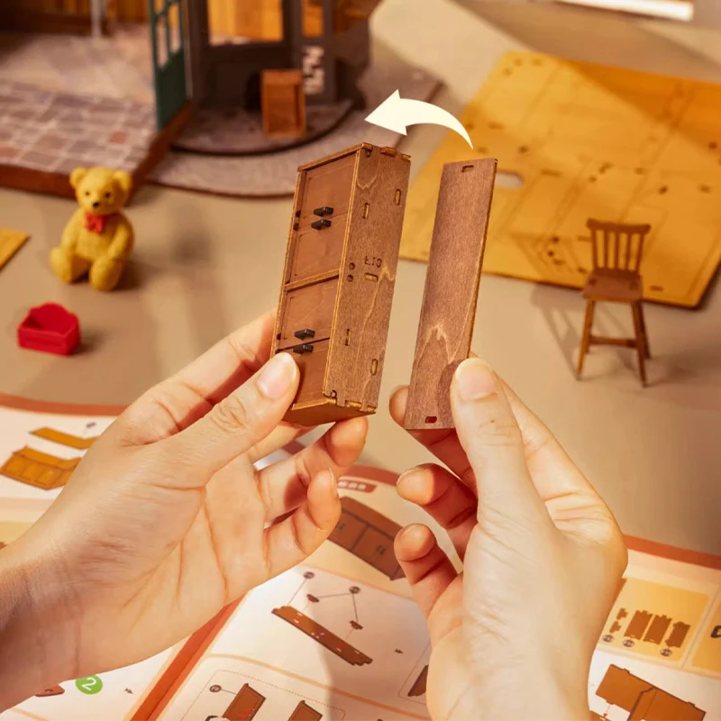 อะนิเมะ Kawaii การ์ตูน DIY Handmade Hut Art Miniature House บ้านเด็กประกอบอาคารบล็อกของเล่นหญิงของขวัญวันเกิด