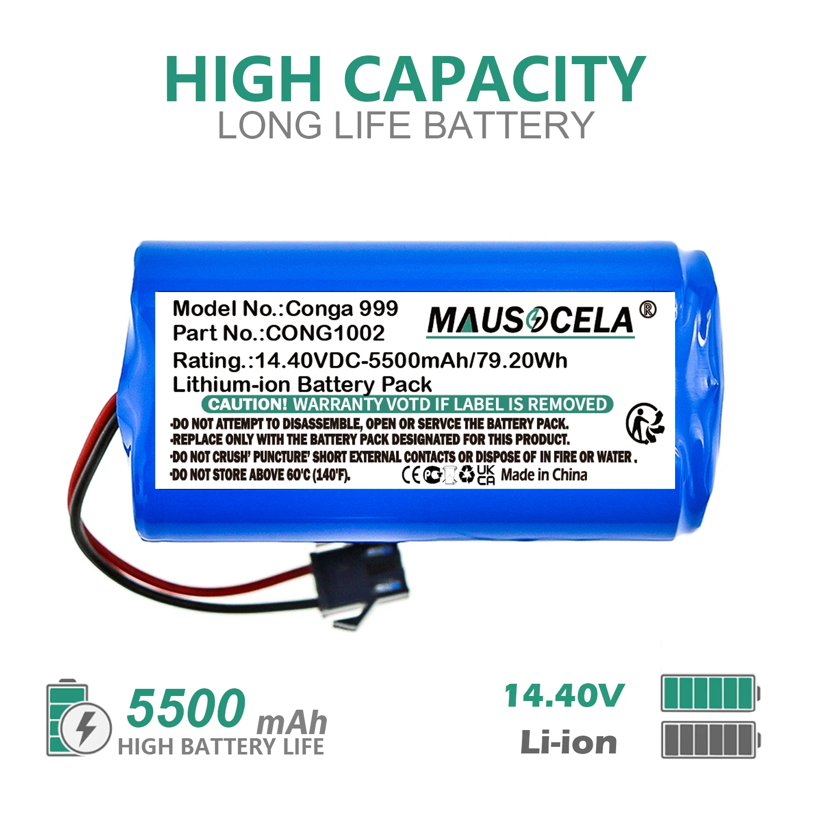 

Vacuum Cleaner Battery For CECOTEC:CONGA 950,990,999,1190,1091,1099,1790,1990,2290,5290,1090-00000,35019072,49CE1401,CONG1002