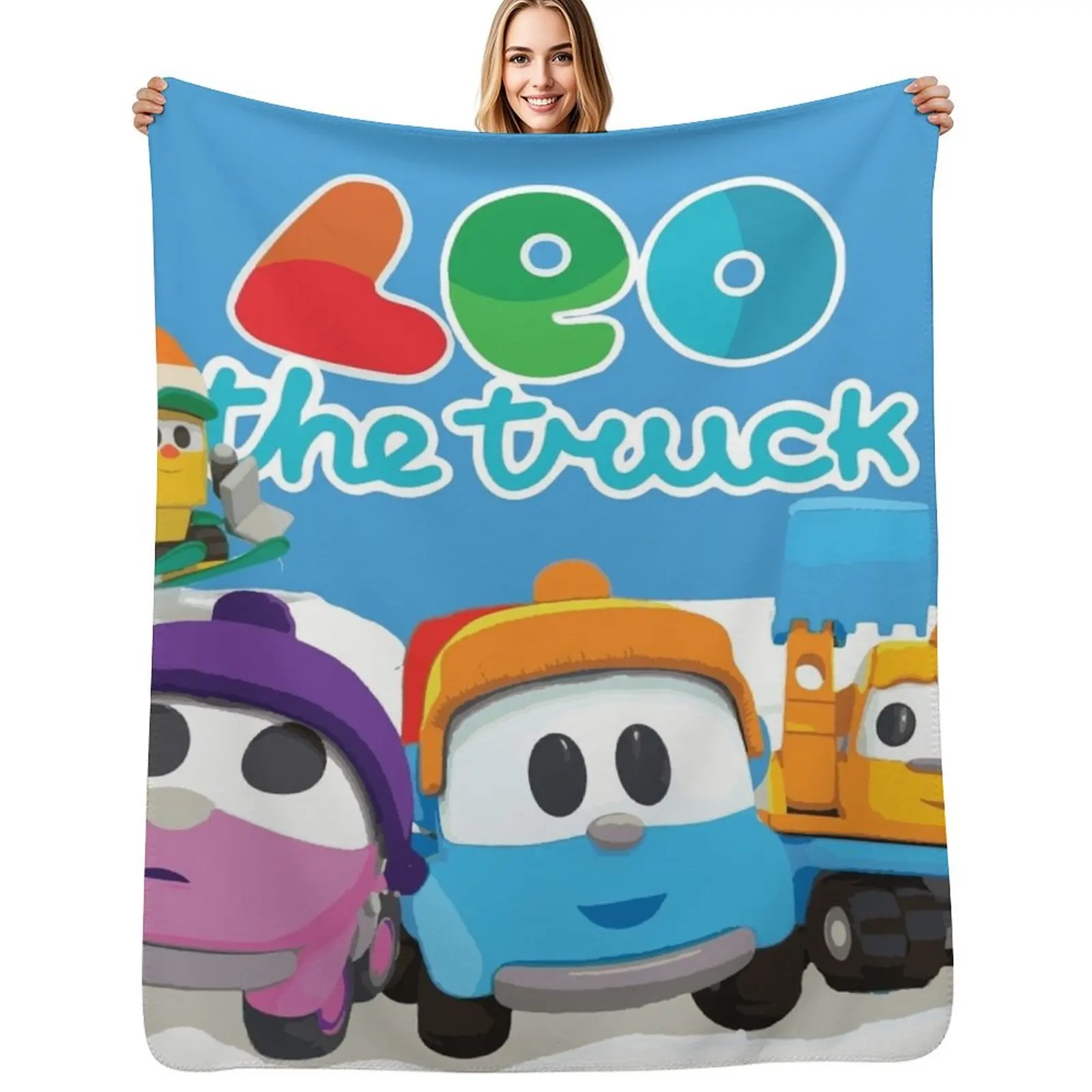 LEOthe truck, lift, scoop, and leah winter fun holiday Throw Blanket All Season Lightweight Soft Blanket for Bed