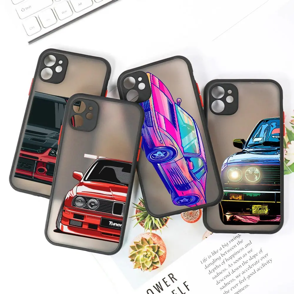 Comic Tokyo JDM Drift Sports Car Phone Case For iPhone 16 15 14 13 Pro Max 12 11 Pro SE2020 X XS 7 8 Plus Funda Clear Back Cover