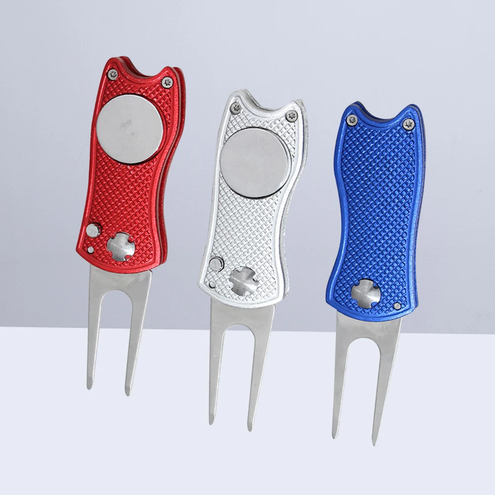 

3 Pcs Golf Fork Accessory Marker Pitch Repair Tools Ball Markers Divot Foldable