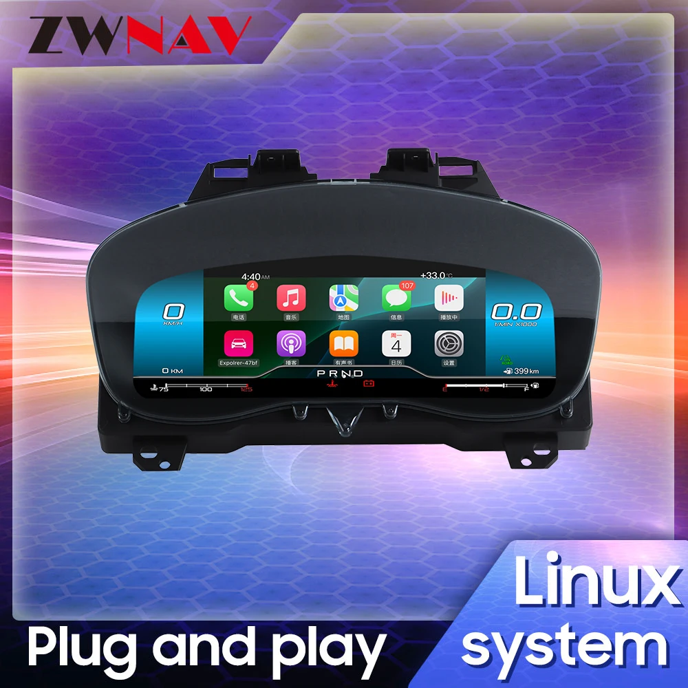 12.3 Inch Digital Instrument Cluster For Ford Explorer 2017-2018 Retain Original Mainboard LCD Dashboard Virtual Cockpit Panel