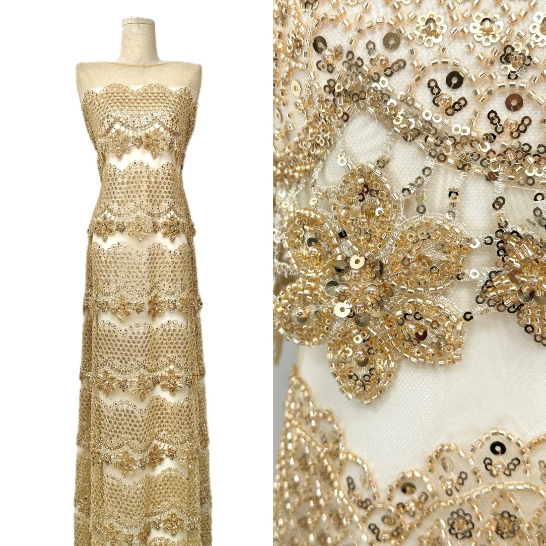 

Элитная африканская нигерийская ткань с пайетками и бисером для жениха, 2026, высококачественное французское тяжелое кружево для пошива свадебных платьев, 5 ярдов