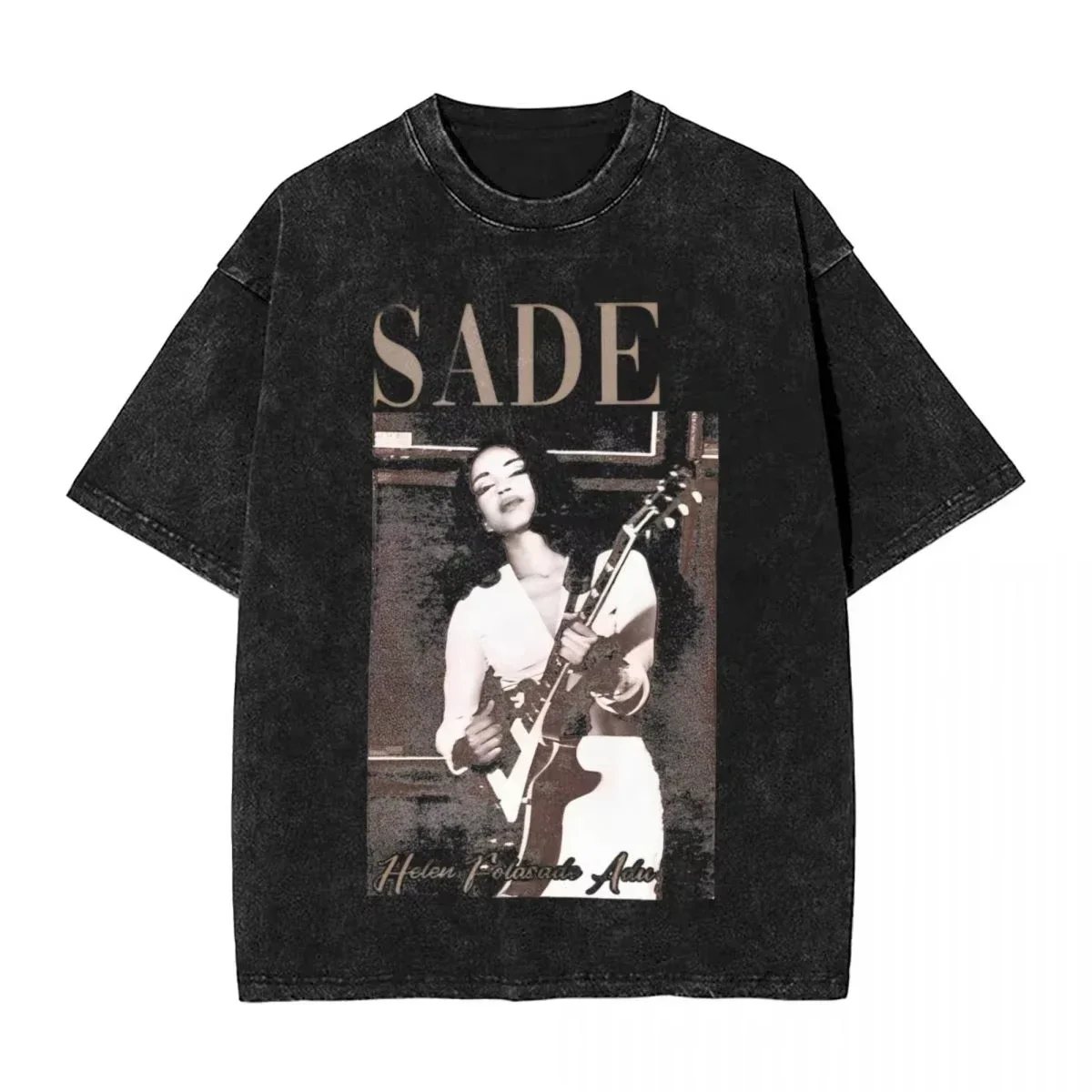 SADE Y2K خمر Harajuku الشارع الشهير المتضخم غسلها تي شيرت القوطي عادية فضفاض الهيب هوب أفضل الرجال النساء المحملة ريال كازا نادي التنس #6