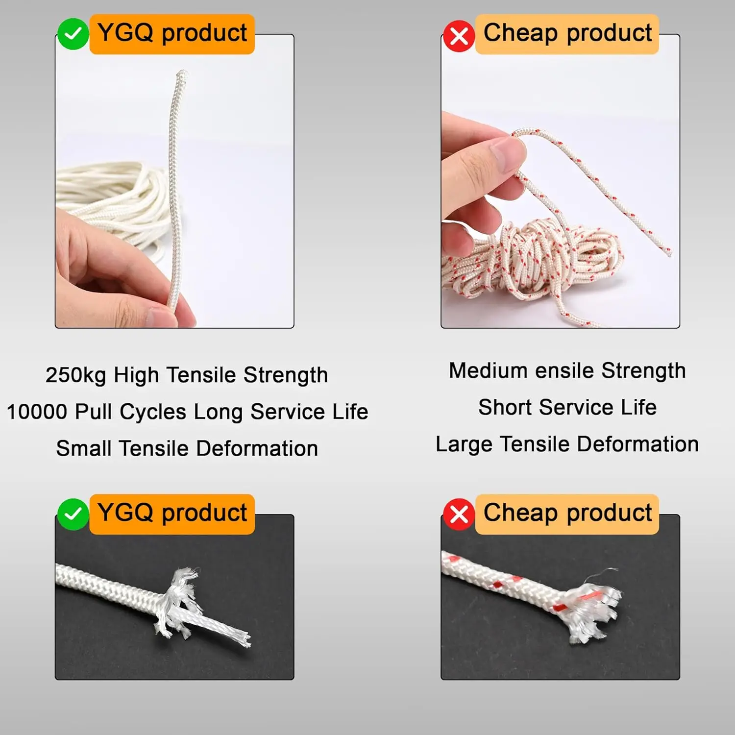 5.0mm 40ft Recoil Starter Pull Rope for MTD Cub Cadet Troy-Bilt Honda Predator Champion Lawn Mower Trimmer Chainsaw Washer Generator Pull Cord Replacement