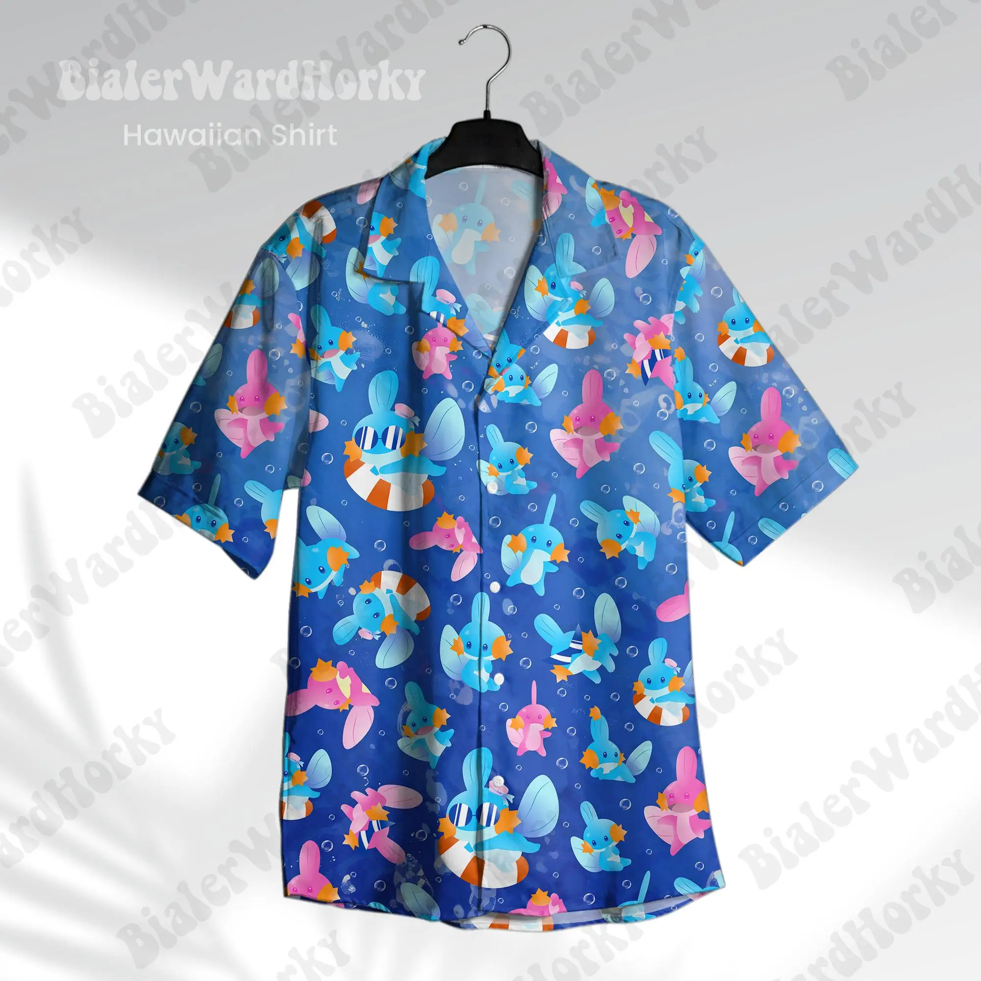 Mudkip Hawaiian Shirt Pokémon Anime Mudkip Grafik-T-Shirt Sommer Freizeit Herren-T-Shirt Kinderkleidung T-Shirt Y2k Frau ﻿ – Detail 3