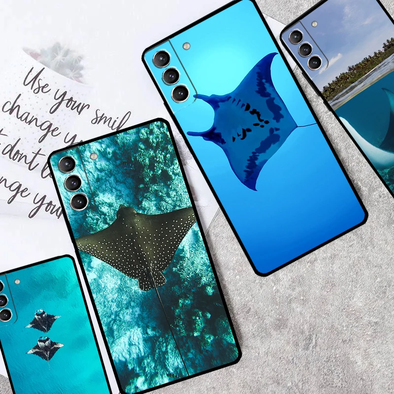 Animal Manta Ray Case For Samsung Galaxy S24 S23 Ultra S22 S20 S21 FE Note 20 10 Plus S8 S9 S10 Phone Cover