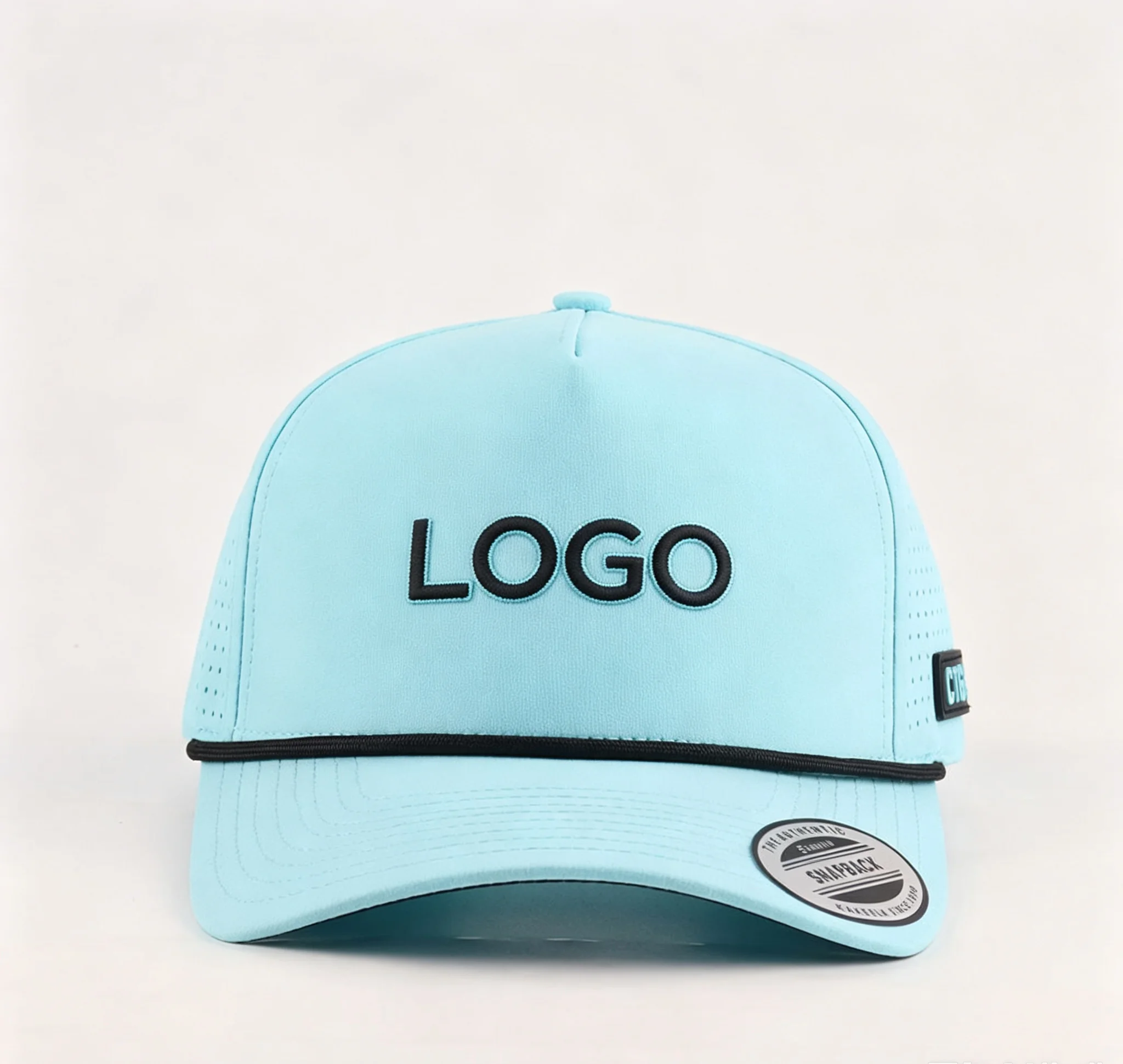 Golf Hat Solid Color Dad Cap with High-Definition Printed Logo PVC Patch Rope Detail High Quality