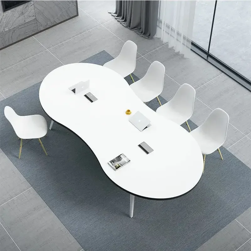 Conference table long table simple modern figure 8 training desk chair combination special-shaped workbench simple rectangular d