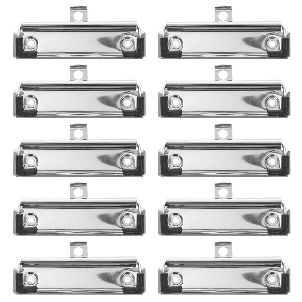 

10Pcs Metal Clipboard Clips Sturdy File Board Clamps with Non-Slip Rubber Feet for Office School Document Management Supplies