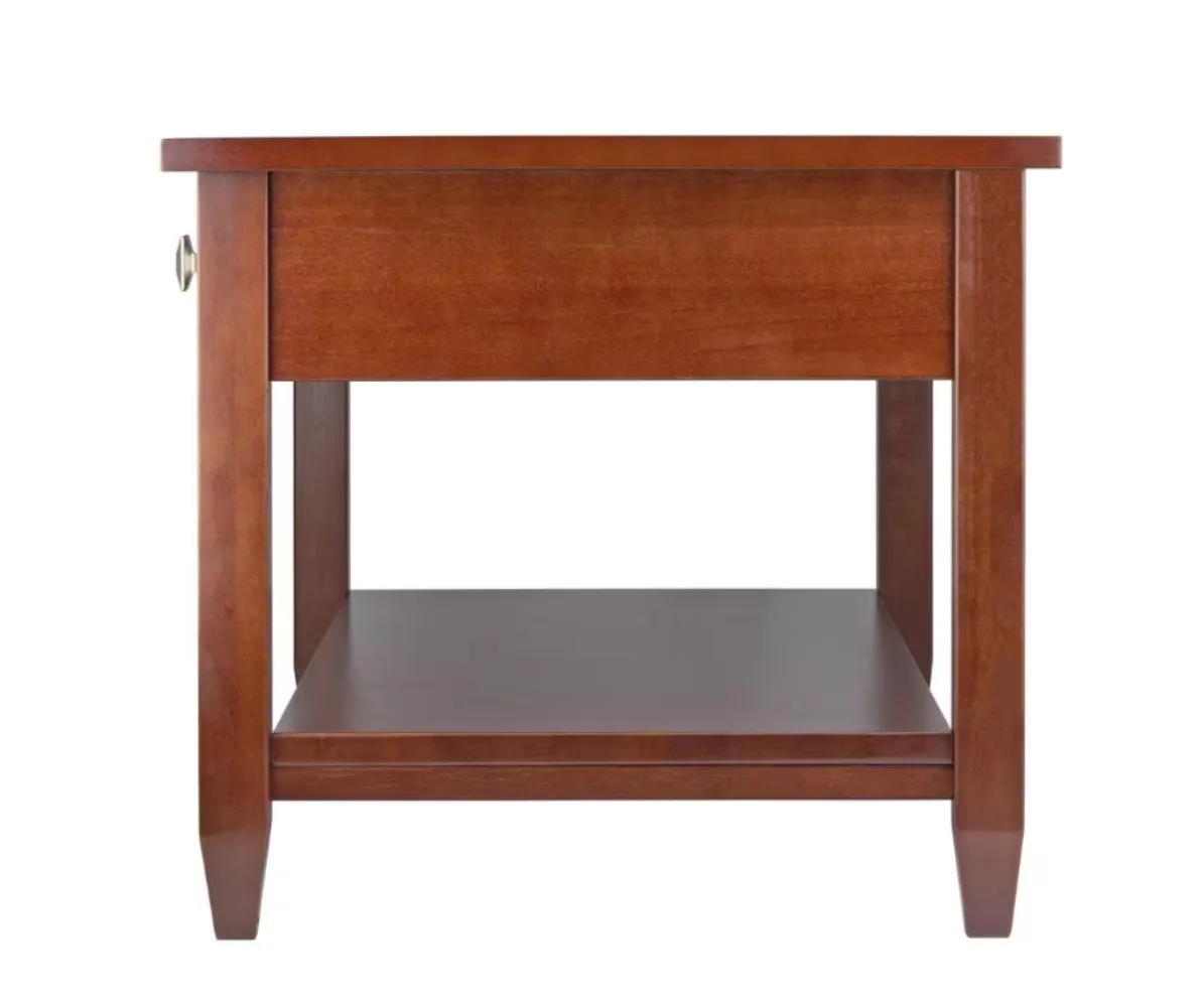 d 40인치 서랍이 있는 호두나무 중간 직사각형 목재 커피 테이블 조립 필요