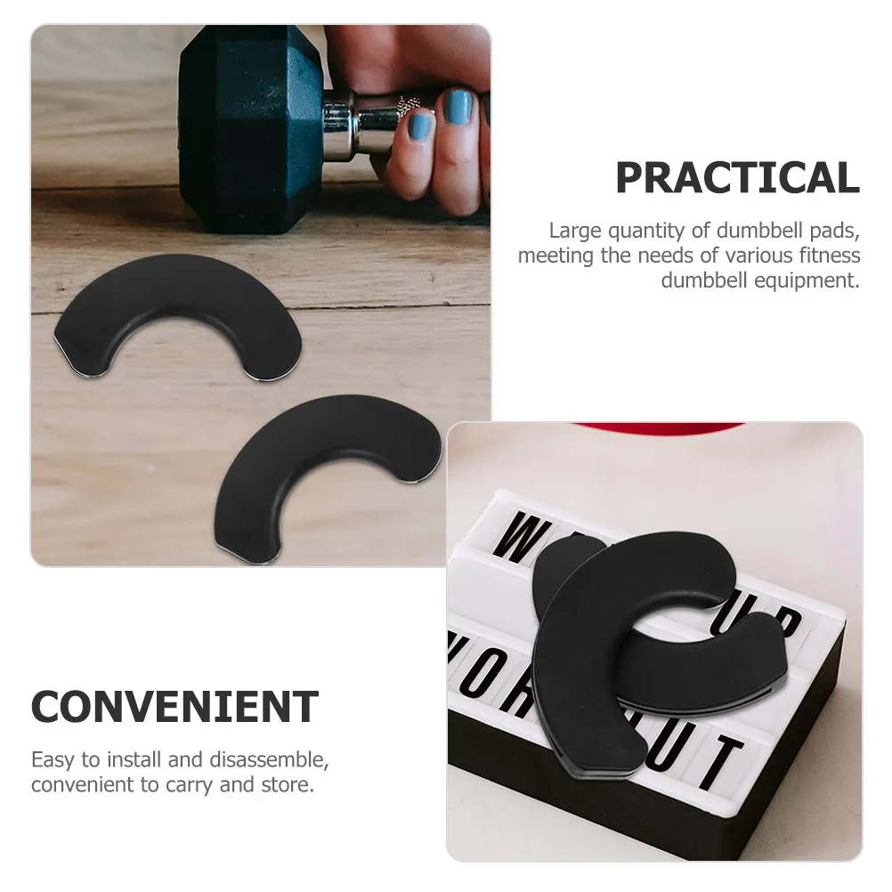 10Pcs Moon Shape Dumbbell Cushion Pad Plastic Easy Install Disassemble Fitness Equipment Protection Pad Workout Accessories
