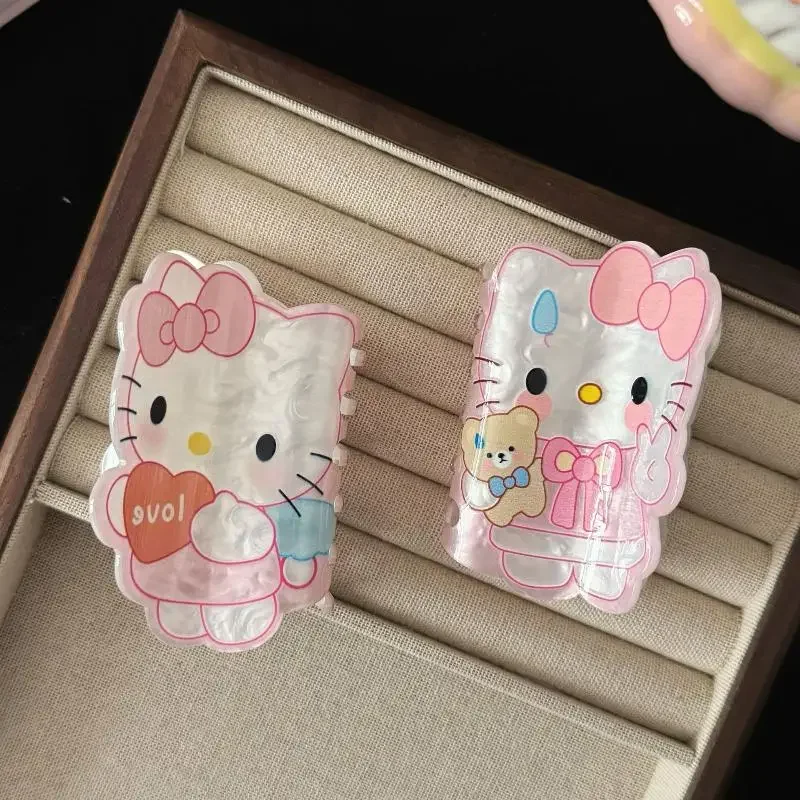 كارتون مرحبا كيتي مخلب شعر Kawaii الاكريليك القرش كليب Y2K سانريو مشبك شعر أغطية الرأس الديكور إكسسوارات الشعر البسيطة
