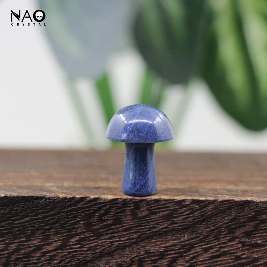 20mm Natural Stone Mushroom Statue Room Home Decor Healing Crystal Gemstone Figurine Aquarium Decoration Crafts Ornament Gifts